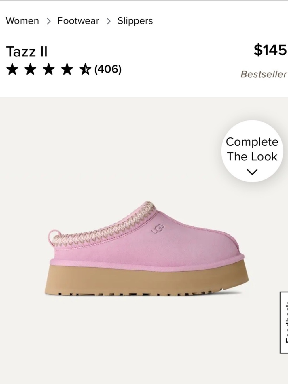 UGG Tazz II Slip-On Platform Slippers in Pink and Tan - Picture 2 of 6